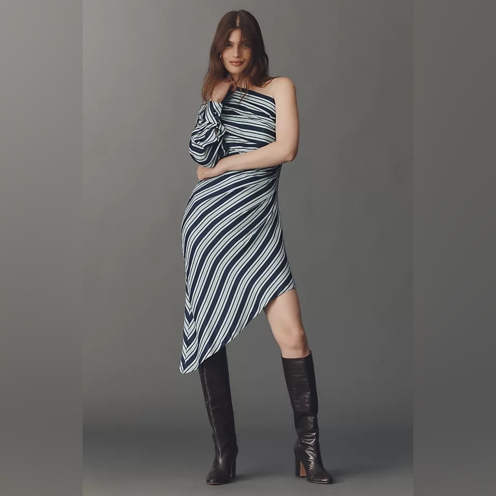 NWT Maeve Anthropologie One-Shoulder Asymmetric Mini Dress (D5)